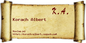 Korach Albert névjegykártya